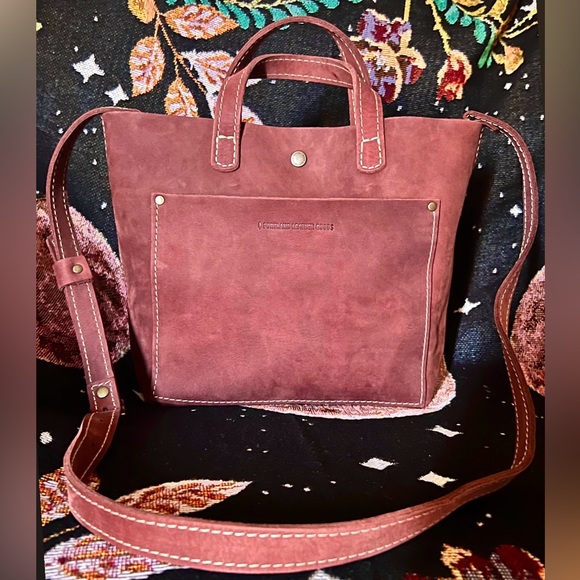 SOLD Portland Leather Goods LOTUS mini snap crossbody tote - Picture 1 of 10